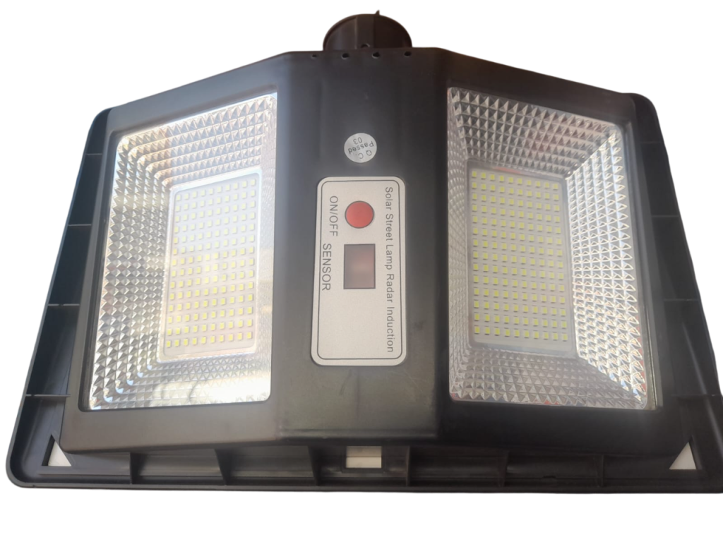 Ultra Bright 2 Way Solar Street Light Radar Motion Sensing & All Weather Durability